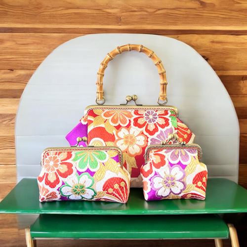 着物リメイクバッグ 着物オリジナルバッグ バンブーバッグ 和モダン