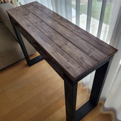 140×27 ハイカウンターテーブル アンティーク ウォールナットワックス