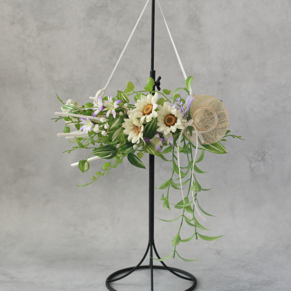 ふんわりナチュラル三日月リース縦長スワッグ横長スワッグ