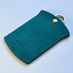 オーダー品］ギボシでとめる三つ折り財布【グレー】ストラップ