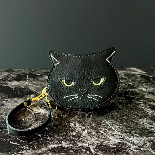 ANTEPRIMA 猫耳型 ブラック ケース 猫桜 - 和風 立体型 ハンドベルト付ソフトiPhoneケース