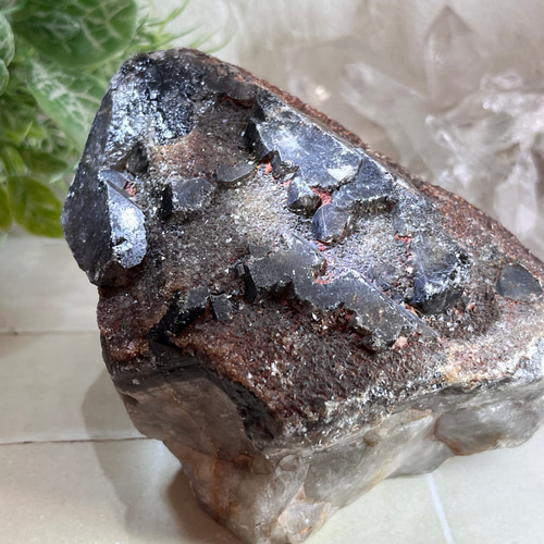 エッチドクォーツ✨ モリオン黒水晶原石ラフストーン 蝕像水晶