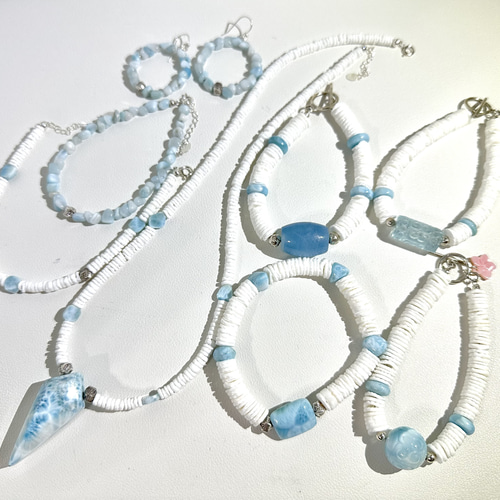 カレンシルバー シェル ラリマー ブレスレット ブレスレット sango