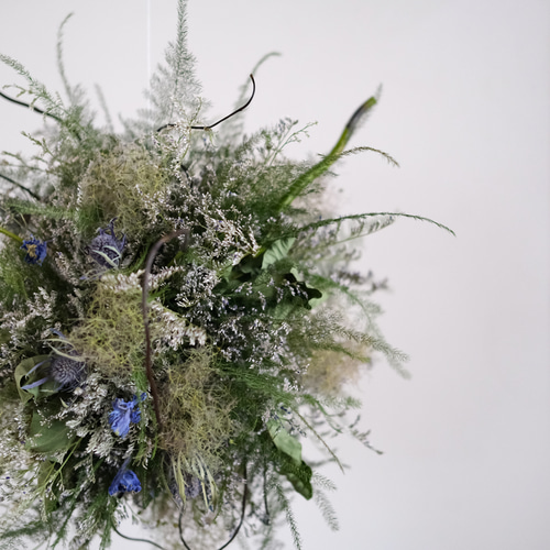 小さなパンパスグラスと小花達のふわふわスワッグフライングスワッグにも