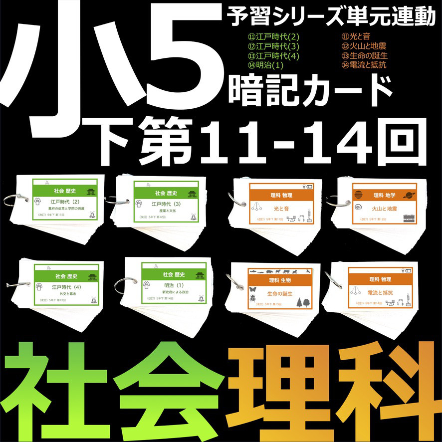 ころたん様 リクエスト 7点 まとめ商品 中学受験 暗記カード