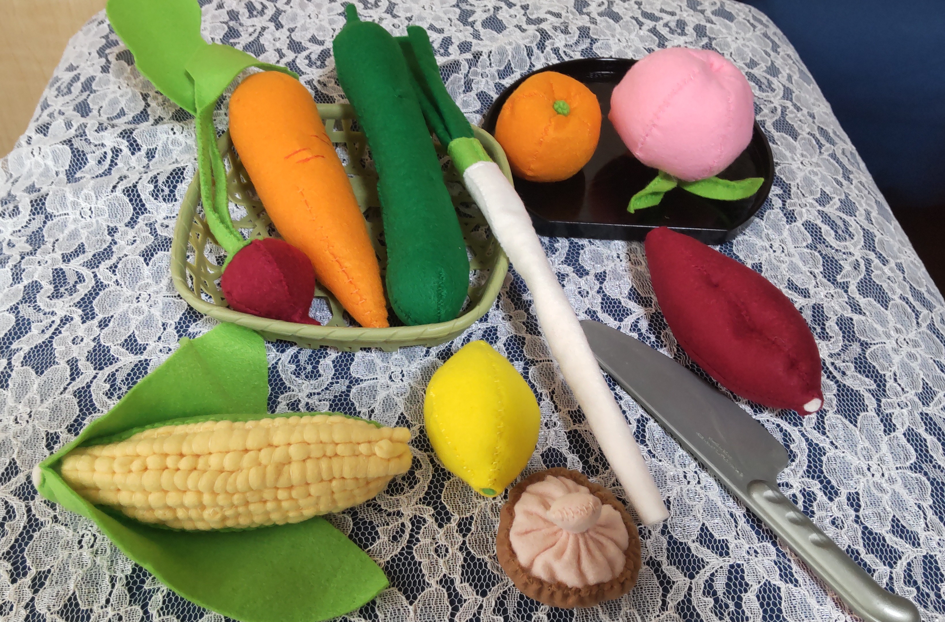 ハンドメイド　フェルト　おままごと　野菜　果物　40個