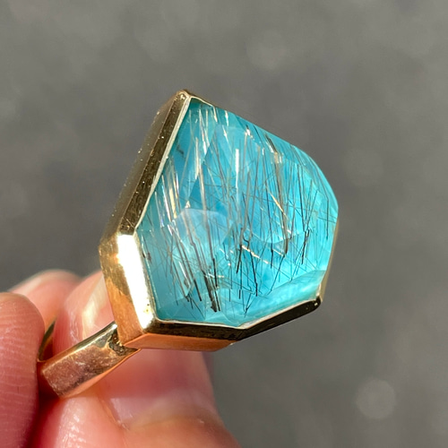 １点もの ターコイズ×クリスタルクォーツ　ダブレットストーンリング 07 1点もの ターコイズ×クリスタルクォーツ ダブレットストーンリング 07