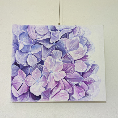 原画】紫陽花のアクリル画/ F3号/ 一点物 絵画 むとうめぐみ 原画】紫陽花のアクリル画/ F3号/ 一点物 絵画 むとうめぐみ