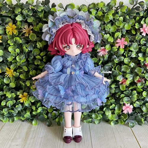 JANAYA オビツ11服 ボニーバニー服 おしゃれブルー蝶付きワンピース 3