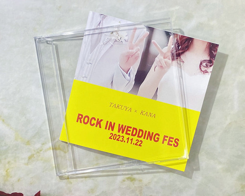 結婚披露宴使用CD CDジャケット風結婚式席次表プロフィール印刷込490円 席次表