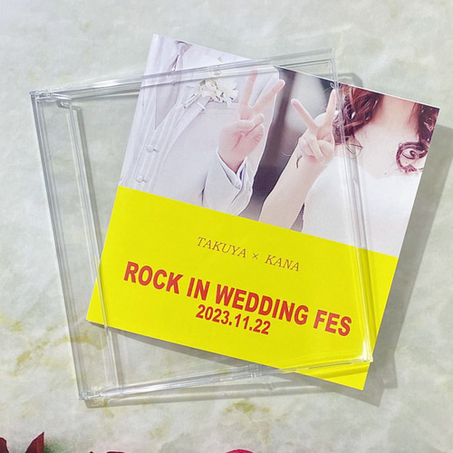CDジャケット風結婚式席次表プロフィール印刷込490円 席次表