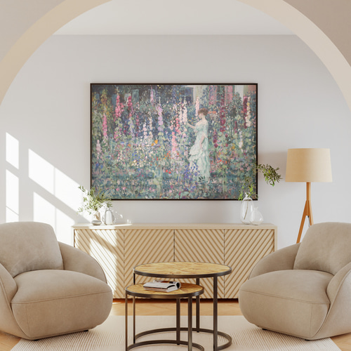 絵画 インテリア アンティーク フラワー A4【青い昼顔 アンティーク ボタニカルフラワー】インテリア