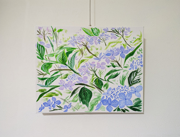 原画】紫陽花のアクリル画/ F3号/ 一点物/ Creema限定作品 絵画 むとう 
