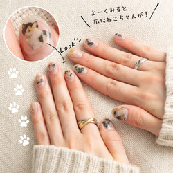 Jubilee 【ネイル両手×2枚セット】ネイルシールシート キャット アート 花  jubileenail001 2枚目の画像