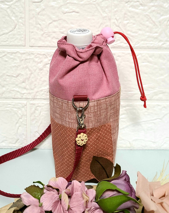 ハンドメイド ペットボトルカバー500ml ペットボトルホルダー 和柄花柄