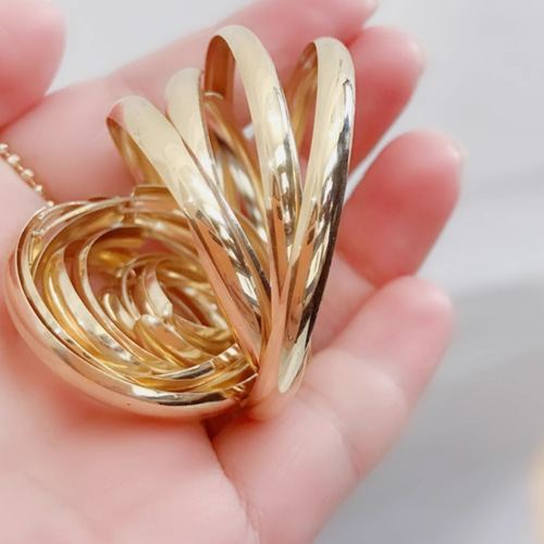 K10（両耳）極太4.4mm幅 フープピアス超ワイド幅10金 イエローゴールド