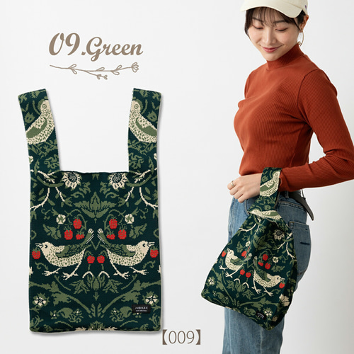 Jubilee ニットトートバッグ ウィリアムモリス柄 大きめマルシェ
