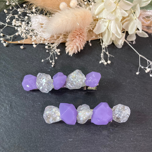 レジン ハンドメイド 鉱石 ヘアクリップ ヘアアクセサリー