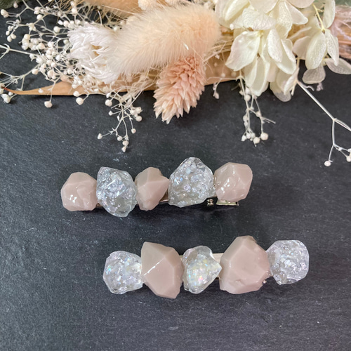 レジン ハンドメイド 鉱石 ヘアクリップ ヘアアクセサリー