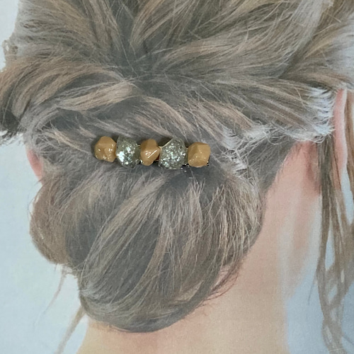 レジン ハンドメイド 鉱石 ヘアクリップ ヘアアクセサリー