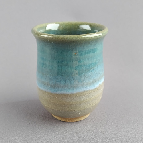 湯呑茶碗 緑釉 【商品番号：00536】 湯呑み やきもの實陶 通販