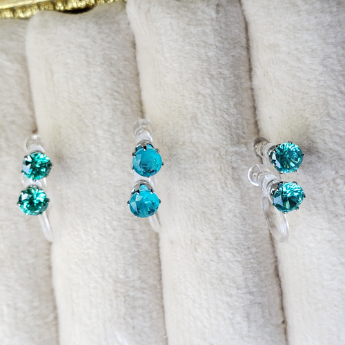 K18グレープガーネット パライバトルマリンリング・イヤリング K18グレープガーネット パライバトルマリンリング・イヤリング