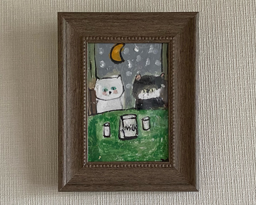 絵画。原画【黒猫ちゃんは昼寝をしている】 絵画。原画【黒猫ちゃんは昼寝をしている】 - メルカリ