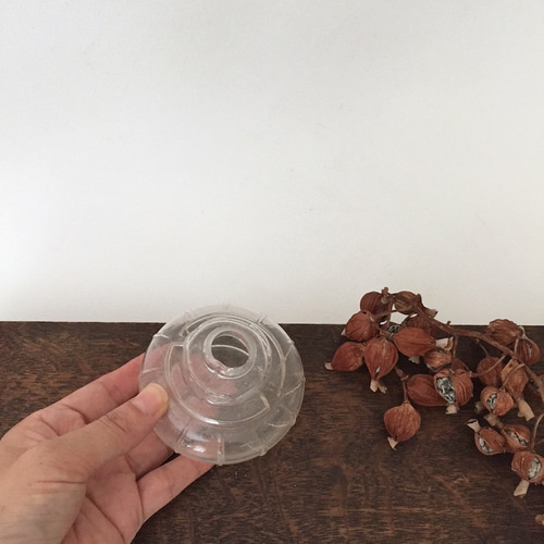 ガラス 容器 花器 古道具 アンティーク レトロ 送料無料】蓋つきのガラス瓶 古家具/古道具/アンティーク/ガラス