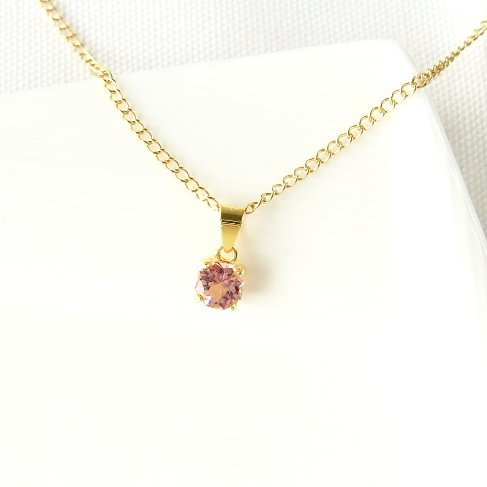 〈14kgf〉ピンクトルマリンの一粒ネックレス