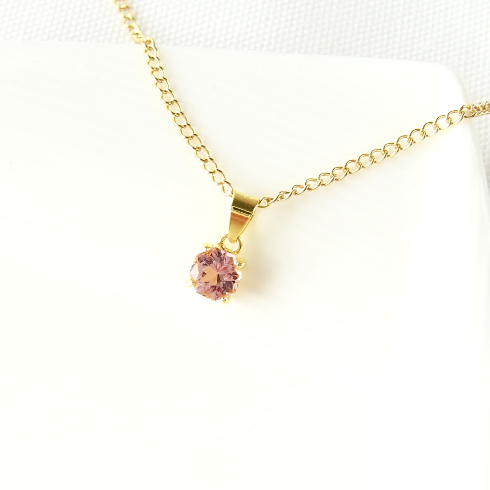 〈14kgf〉ピンクトルマリンの一粒ネックレス