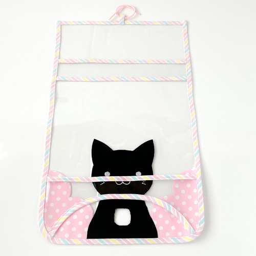 ランドセルカバー【くるピタチェンジ用】黒猫タイプ ピンク色
