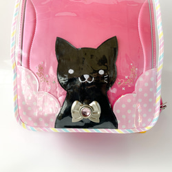 ランドセルカバー【くるピタチェンジ用】黒猫タイプ ピンク色