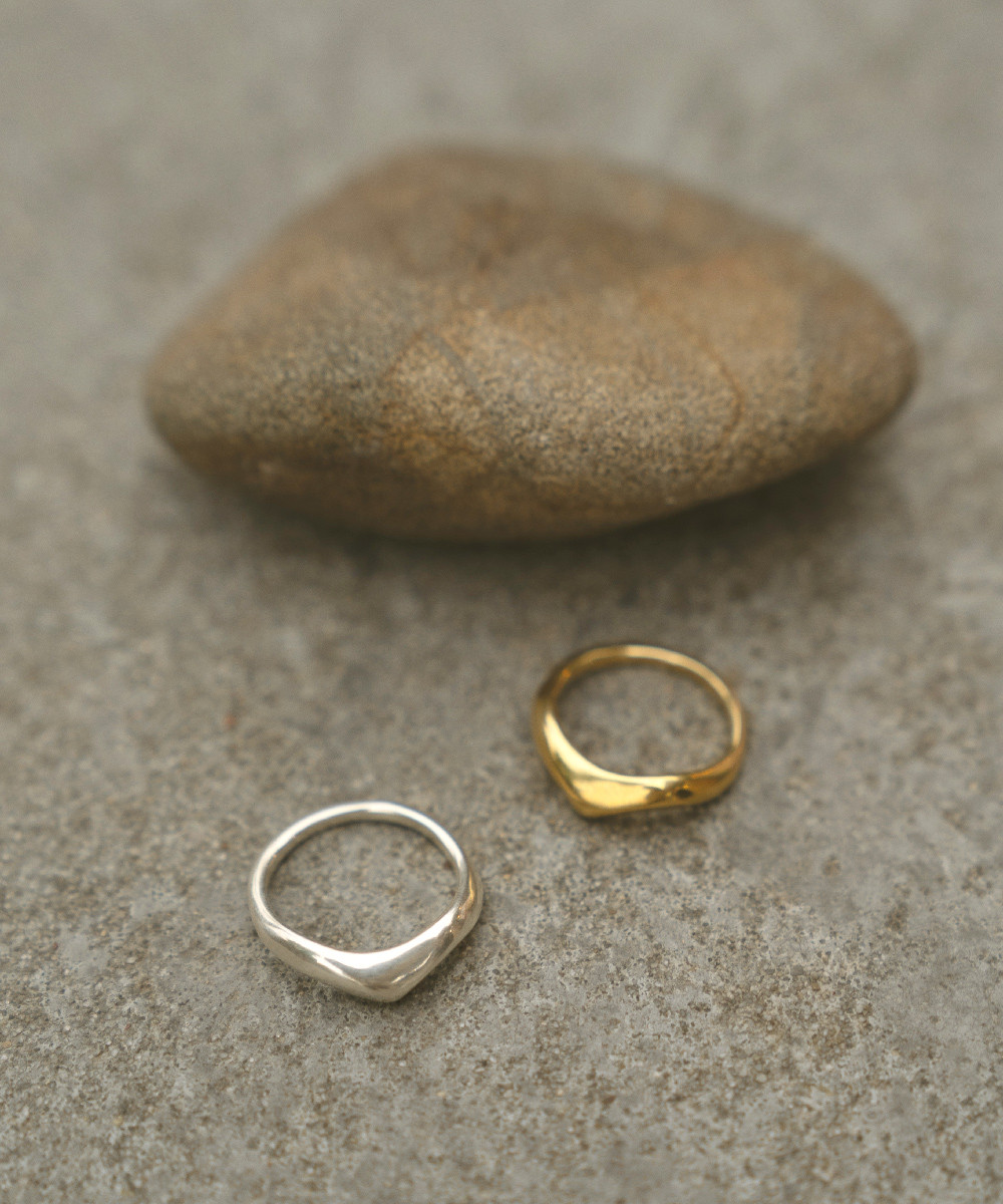 【受注/ゴールド】melt ring silver925 18kgp リング ニュアンス ウェーブ セミマット 日本製