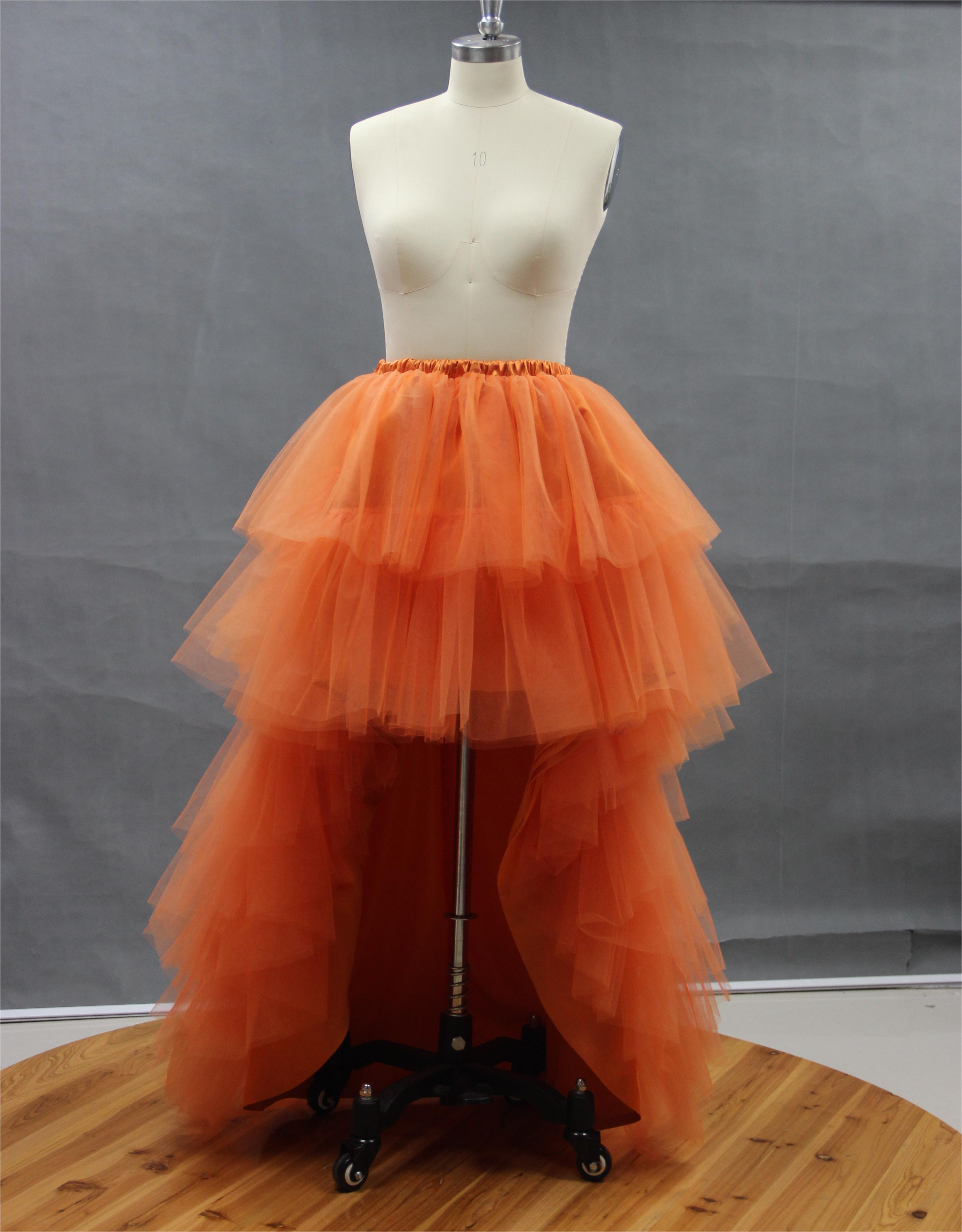 激安オーバースカート　オレンジ色　お色直し　フレアースカート　取り外し可能　オーダーメイド可　トレーン披露宴前撮り二次会
