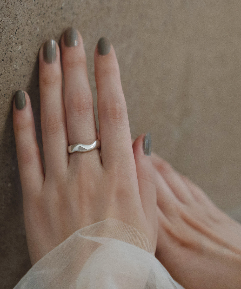 【受注/シルバー】riffel ring silver925 無垢 925リング ニュアンス ウェーブ セミマット