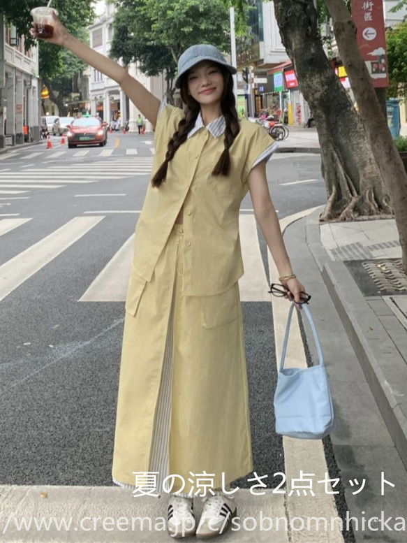 上着+キュロットパンツを組み合わせた服装 ， 簡単な， 日常の通勤  