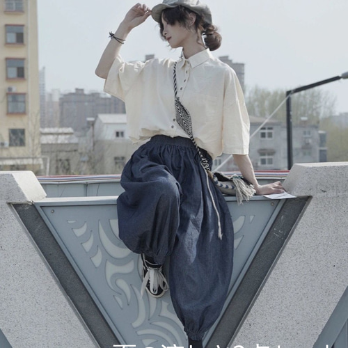 上着+キュロットパンツを組み合わせた服装 ， 簡単な， 日常の通勤