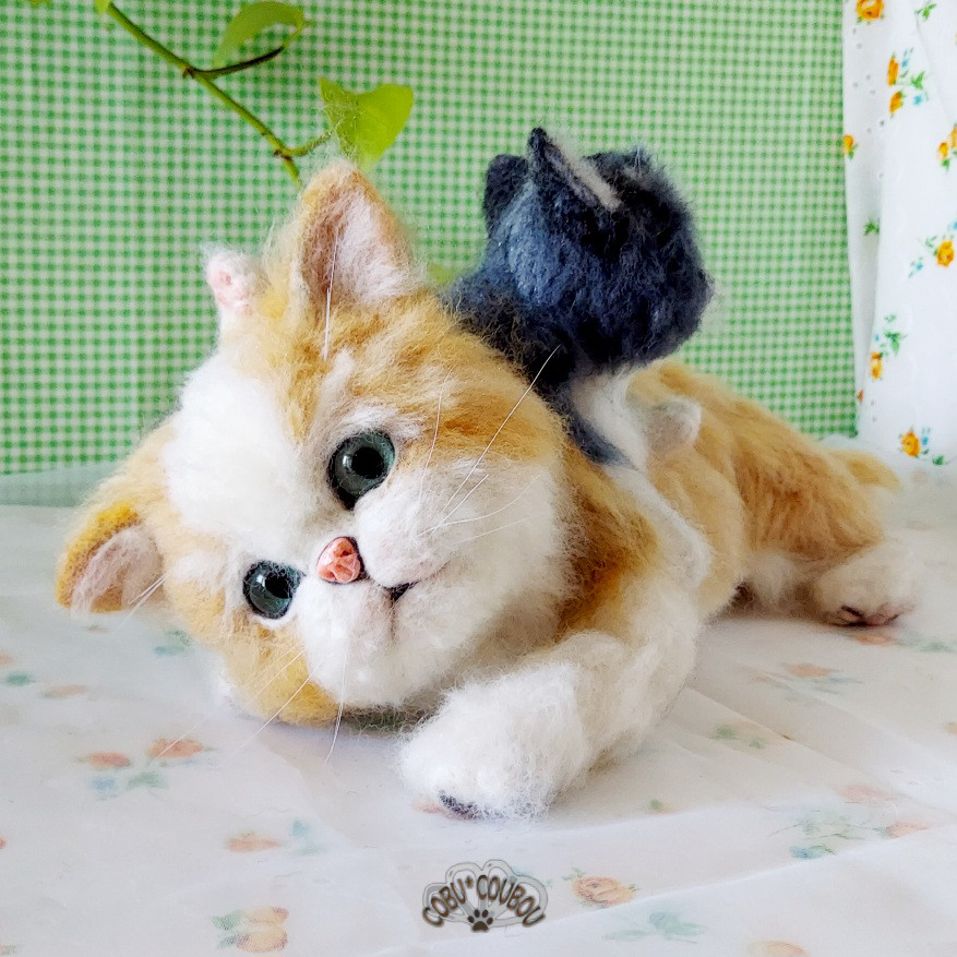 親子ねこちゃん♪*猫×猫☆羊毛フェルト☆ 羊毛フェルト COBU 親子ねこちゃん♪*猫×猫☆羊毛フェルト☆ 羊毛フェルト COBU