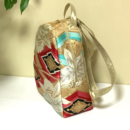 帯リメイクリュック （着物） SOLD【一点もの】リメイク帯 上品な着物のリュック／C67 リュック