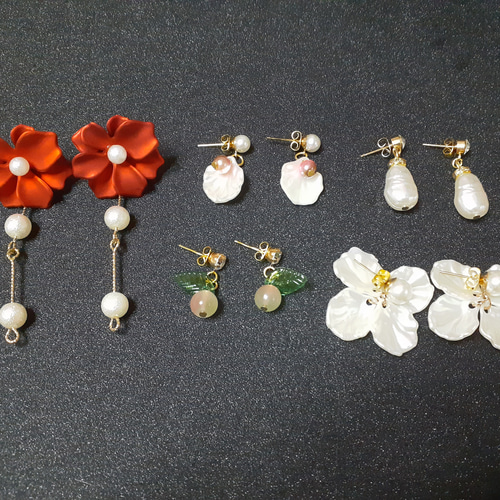 No.71【新品】ハンドメイドピアス5点セット ピアス（その他） moco❦design 通販｜Creema(クリーマ) 17996372