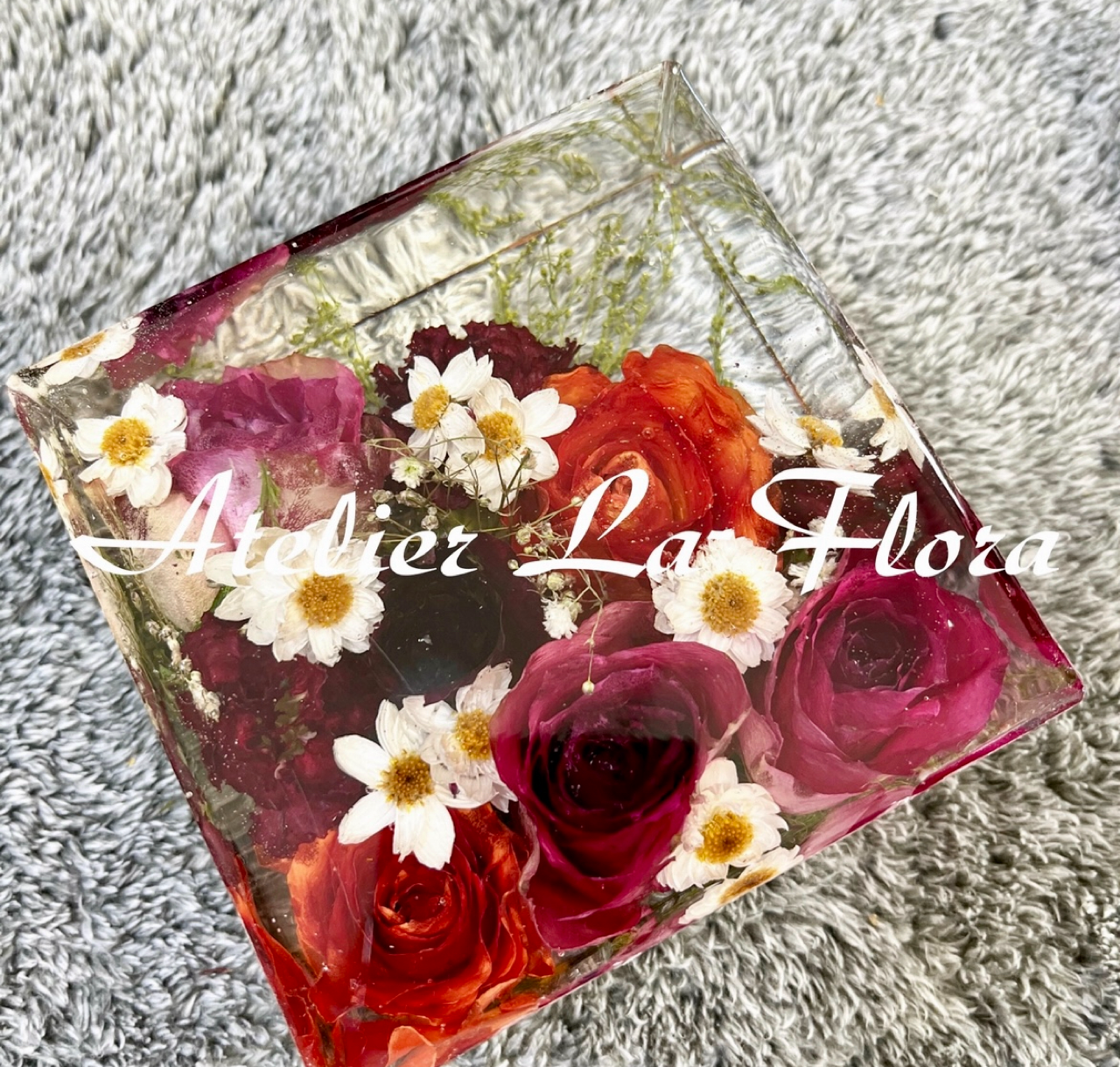 アフターブーケ　クリスタルフローラ　スクエア Sサイズ