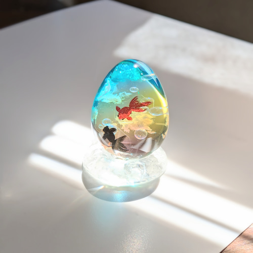 5000で送料無料】空レジン《月空たわむれ金魚・れもんみんと