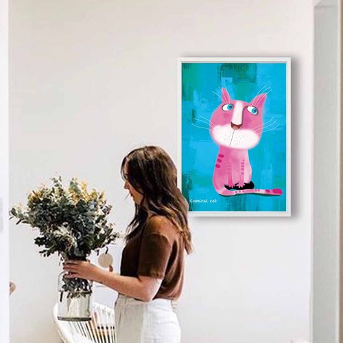 ⭐️猫たちA3ポスター 三猫倶楽部 A3リソグラフ ポスター 真夜中のおやつ：豆乳