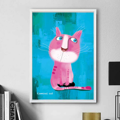 コミカルなネコ 猫 イラスト ポスター A4 A3 A2 A1 アート