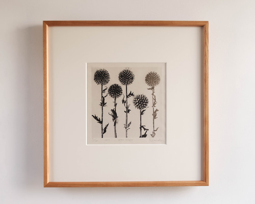 エリザベス·ソンレル「聖母子と天使」額装 複製工芸画 銅版画 絵画 D