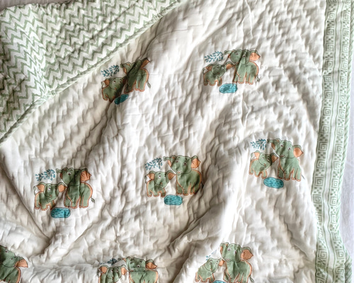 インド綿 ブロックプリント ベビー＆キッズキルト布団 その他