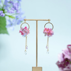 紫陽花2wayピアス/イヤリング 6枚目の画像