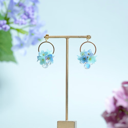 紫陽花2wayピアス/イヤリング 5枚目の画像