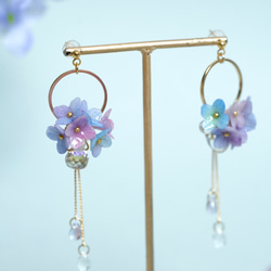 紫陽花2wayピアス/イヤリング 2枚目の画像