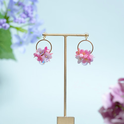 紫陽花2wayピアス/イヤリング 8枚目の画像